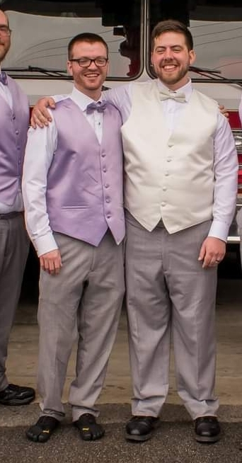 Steve & our friend Mark, where Steve wore his best Formal Five Toes 